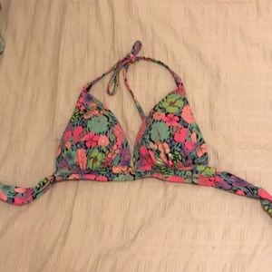 Floral triangle push up swimsuit